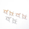 Women's Stainless Steel Hollow Out Heart Dog Earrings With Electroplated Finish Cute Animal Zodiac Jewelry Design