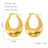 Women's 316L Stainless Steel Hollow Ushape Geometric Electroplating Earrings