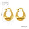 Women's 316L Stainless Steel Hollow Ushape Geometric Electroplating Earrings