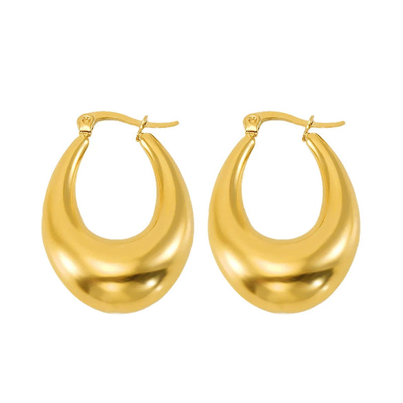 Women's 316L Stainless Steel Hollow Ushape Geometric Electroplating Earrings