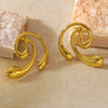 Women's Stainless Steel Irregular Geometric Leaf Flower Earrings Simple Modern Electroplated Fashion Jewelry