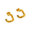 Women’s Stainless Steel Irregular Open Square Hoop Earrings With Geometric Design And Electroplated Finish