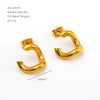 Women’s Stainless Steel Irregular Open Square Hoop Earrings With Geometric Design And Electroplated Finish