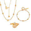 Women's Stainless Steel Jewelry Accessories Ring Necklace Bracelet With Pvd Furnace Vacuum Real Gold Plating
