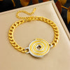 Women's Stainless Steel Jewelry Set With Color Circle Thread Connection And Electroplating Treatment