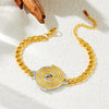 Women's Stainless Steel Jewelry Set With Color Circle Thread Connection And Electroplating Treatment