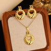 Women's Stainless Steel Jewelry Set With Flower Peach Heart Bow Earrings And Necklace Butterfly Dragonfly Insect Pattern Electroplated
