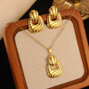 Women's Stainless Steel Jewelry Set With Flower Peach Heart Bow Earrings And Necklace Butterfly Dragonfly Insect Pattern Electroplated