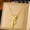 Women's Stainless Steel Jewelry Set With Pearl Bow Fireworks Design And Electroplating Treatment