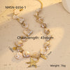 Women's Stainless Steel 18K Electroplated Clavicle Chain Necklace With Irregular Shell Conch Starfish Pendant In Vacation Style