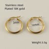 Women's 316L Stainless Steel 18K Geometric Round Striped Earrings With Electroplating
