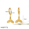 Women's Stainless Steel 18K Gold Electroplated Geometric Design Earrings