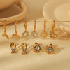 Women's Stainless Steel 18K Gold Electroplated Geometric Design Earrings