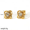 Women's Stainless Steel 18K Gold Electroplated Geometric Design Earrings