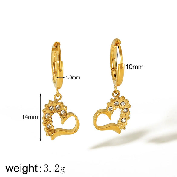 Women's Stainless Steel 18K Gold Electroplated Geometric Design Earrings