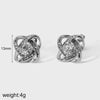 Women's Stainless Steel 18K Gold Electroplated Geometric Design Earrings