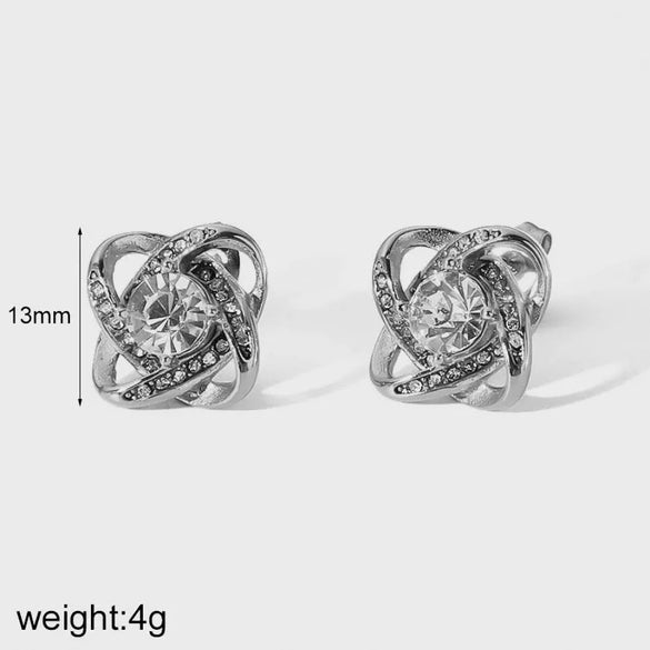 Women's Stainless Steel 18K Gold Electroplated Geometric Design Earrings