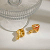 Women's Stainless Steel 18K Gold Electroplated Star Pattern Mushroom Style Earrings