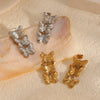 Women's Stainless Steel 18K Gold Ins Style Butterfly Design Electroplated Earrings