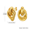Women's Stainless Steel 18K Gold Plated Cut Out Heartshaped Geometric Line Earrings