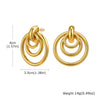 Women's Stainless Steel 18K Gold Plated Cut Out Heartshaped Geometric Line Earrings