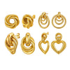 Women's Stainless Steel 18K Gold Plated Cut Out Heartshaped Geometric Line Earrings