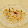 Women's 316L Stainless Steel 18K Gold Plated Flower Zircon Inlaid Earrings