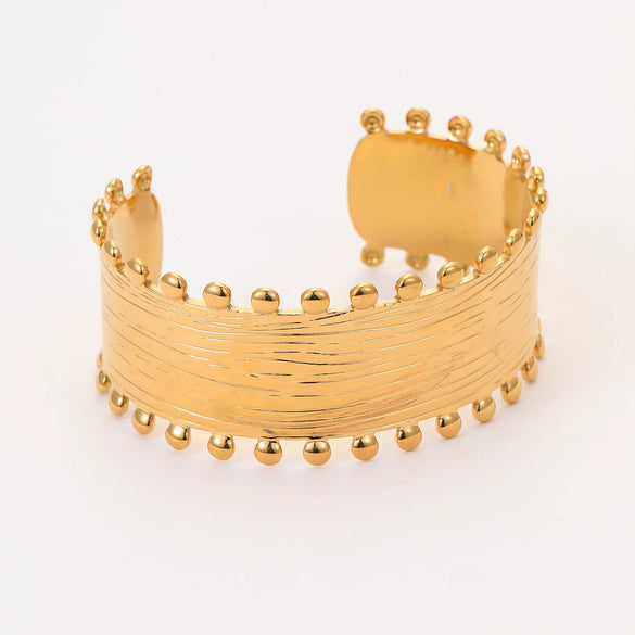 Women's Stainless Steel 18K Gold Plated Geometric Style Bracelet
