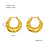 Women's 316L Stainless Steel 18K Gold Plated Geometric Ushape Electroplated Earrings