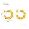Women's 316L Stainless Steel 18K Gold Plated Geometric Ushape Electroplated Earrings