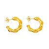 Women's 316L Stainless Steel 18K Gold Plated Geometric Ushape Electroplated Earrings