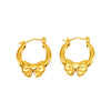 Women's 316L Stainless Steel 18K Gold Plated Geometric Ushape Electroplated Earrings
