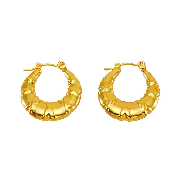 Women's 316L Stainless Steel 18K Gold Plated Geometric Ushape Electroplated Earrings