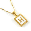 Women's 316L Stainless Steel 18K Gold Plated Letter Pendant Necklace With Natural Shell Inlay And Electroplating