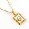 Women's 316L Stainless Steel 18K Gold Plated Letter Pendant Necklace With Natural Shell Inlay And Electroplating