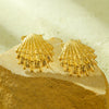Women's Stainless Steel 18K Goldplated Ocean Style Earrings