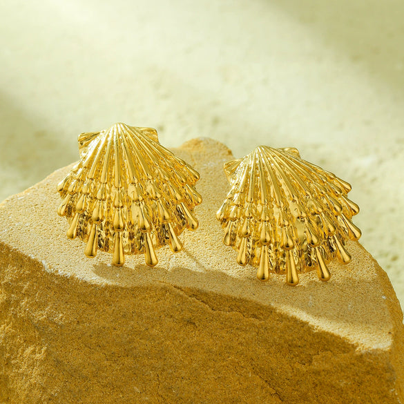 Women's Stainless Steel 18K Goldplated Ocean Style Earrings