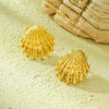 Women's Stainless Steel 18K Goldplated Ocean Style Earrings