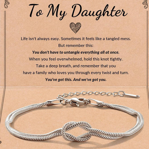 Women's Stainless Steel Knotted Geometric Bracelet Adjustable Simple Electroplated Fashion Jewelry Gift