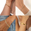 Women's Stainless Steel Knotted Heart Bracelet Simple Glossy Electroplated Heart Shape Tennis Bracelet