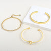Women's Stainless Steel Knotted Heart Bracelet Simple Glossy Electroplated Heart Shape Tennis Bracelet