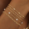 Women's Stainless Steel Layered Geometric Chain Bracelet With Tennis Cuban And Box Chain Style Electroplated Fashion Jewelry
