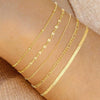 Women's Stainless Steel Layered Geometric Chain Bracelet With Tennis Cuban And Box Chain Style Electroplated Fashion Jewelry
