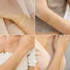Women's Stainless Steel Layered Geometric Chain Bracelet With Tennis Cuban And Box Chain Style Electroplated Fashion Jewelry