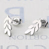 Women's Stainless Steel Leaf Flower Earrings With Electroplated Finish Botanical Fashion Jewelry