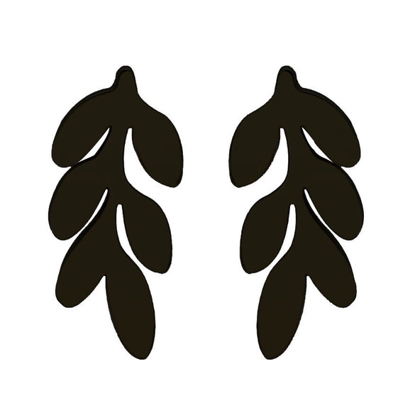 Women's Stainless Steel Leaf Flower Earrings With Electroplated Finish Botanical Fashion Jewelry