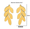 Women's Stainless Steel Leaf Flower Earrings With Electroplated Finish Botanical Fashion Jewelry
