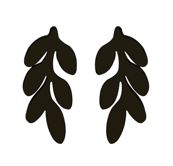Women's Stainless Steel Leaf Flower Earrings With Electroplated Finish Botanical Fashion Jewelry