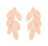 Women's Stainless Steel Leaf Flower Earrings With Electroplated Finish Botanical Fashion Jewelry