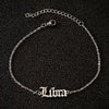 Women's Stainless Steel Letter Charm Anklet With Constellation Inspired Design For Wholesale